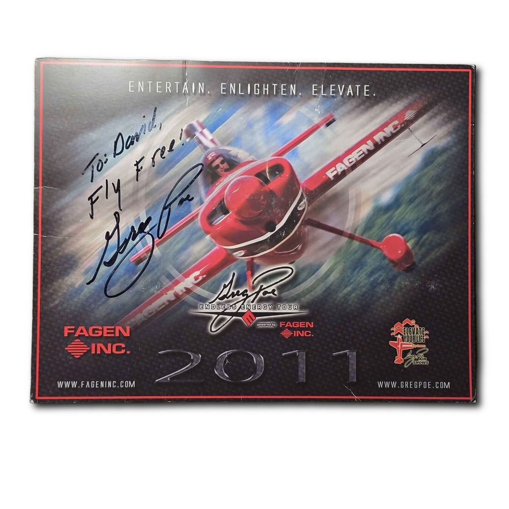 Greg Poe Signed 2011 Fagen Inc. Endless Energy Tour Airshow Poster 8.5x11 in AE